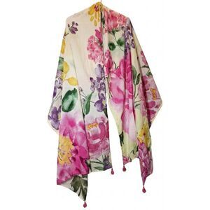 Sapphire womens long scarf pink yellow lightweight cotton spring summer